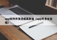 app软件开发流程吴彦祖（app开发全流程）